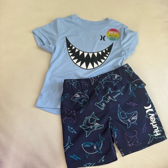 Hurley cute shark boy short active top set 8000 - Picture 2 of 6
